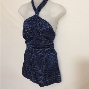BCBG Maxazaria navy blue animal print romper!